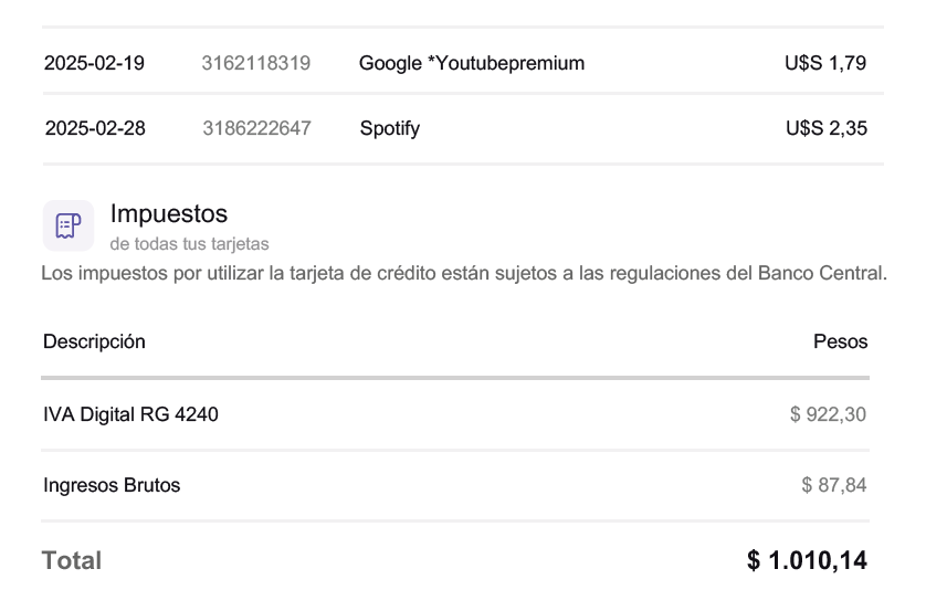 Ejemplo de Resumen de Cuenta - Brubank